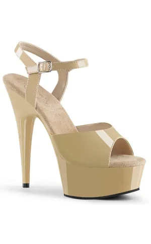 DELIGHT-609 Cream Patent Heels