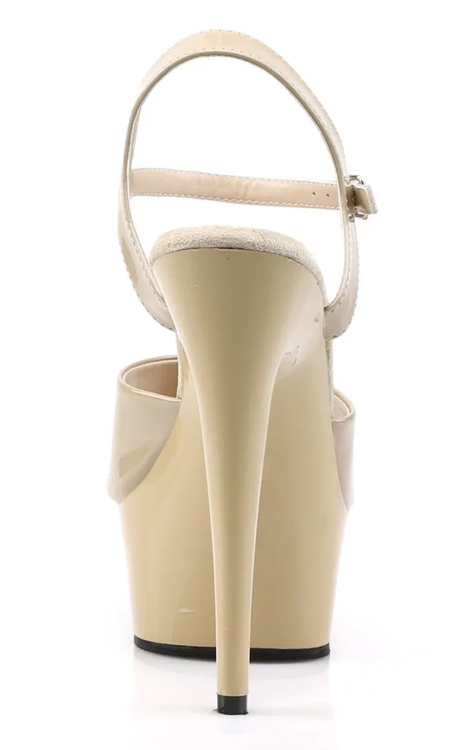 DELIGHT-609 Cream Patent Heels