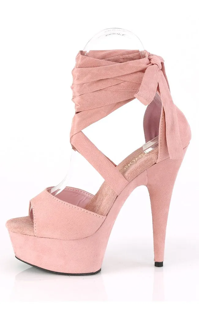 DELIGHT-679 Baby Pink Suede Platform Heels