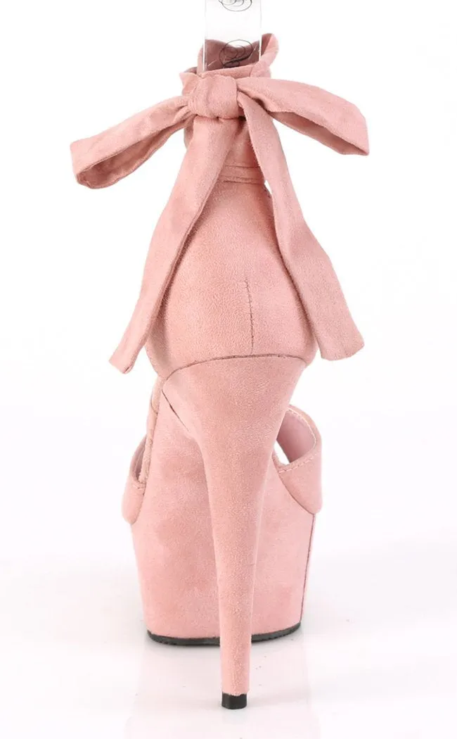 DELIGHT-679 Baby Pink Suede Platform Heels