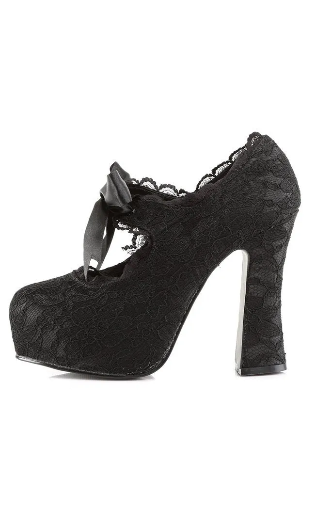 DEMON-11 Black Mary Jane Heels