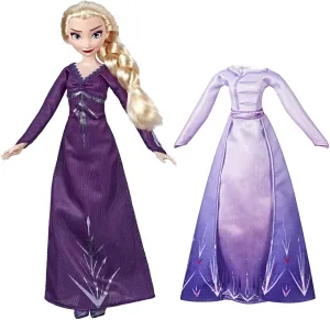 DISNEY FROZEN Arendelle Fashions Elsa Fashion Doll, 2 Outfits, Nightgown,Dress - Frozen 2, For Kids Ages 3 & Up