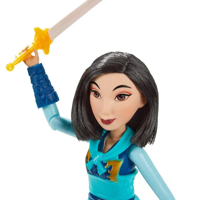 Disney Warrior Moves Mulan Doll with Sword-Swinging Action, Warrior Outfit Mulan Fashion Doll Toy for Kids