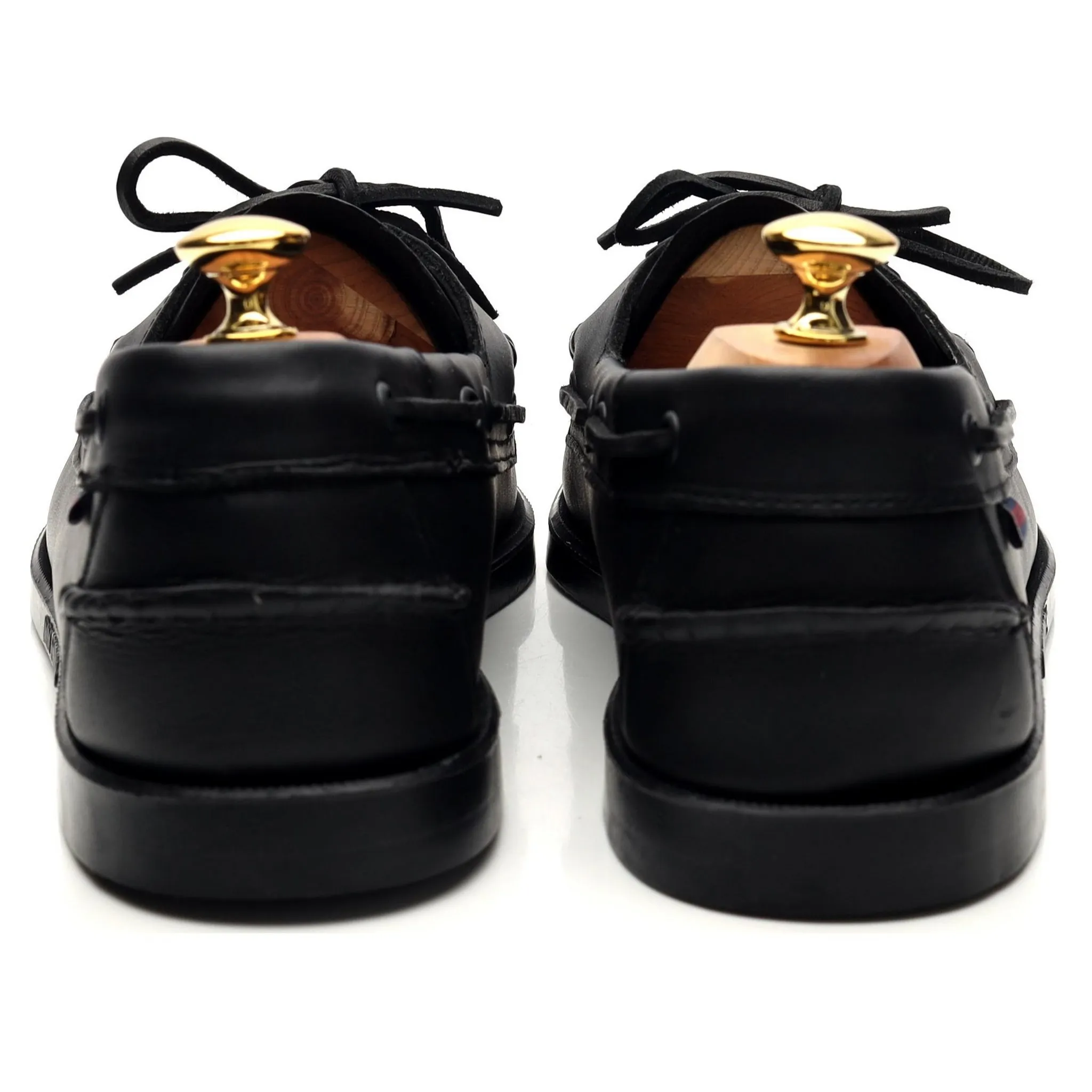 'Docksides Portland' Black Leather Boat Shoe UK 11