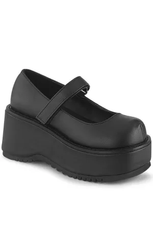 DOLLIE-01 Chunky Matte Black Mary Janes (AU Stock)