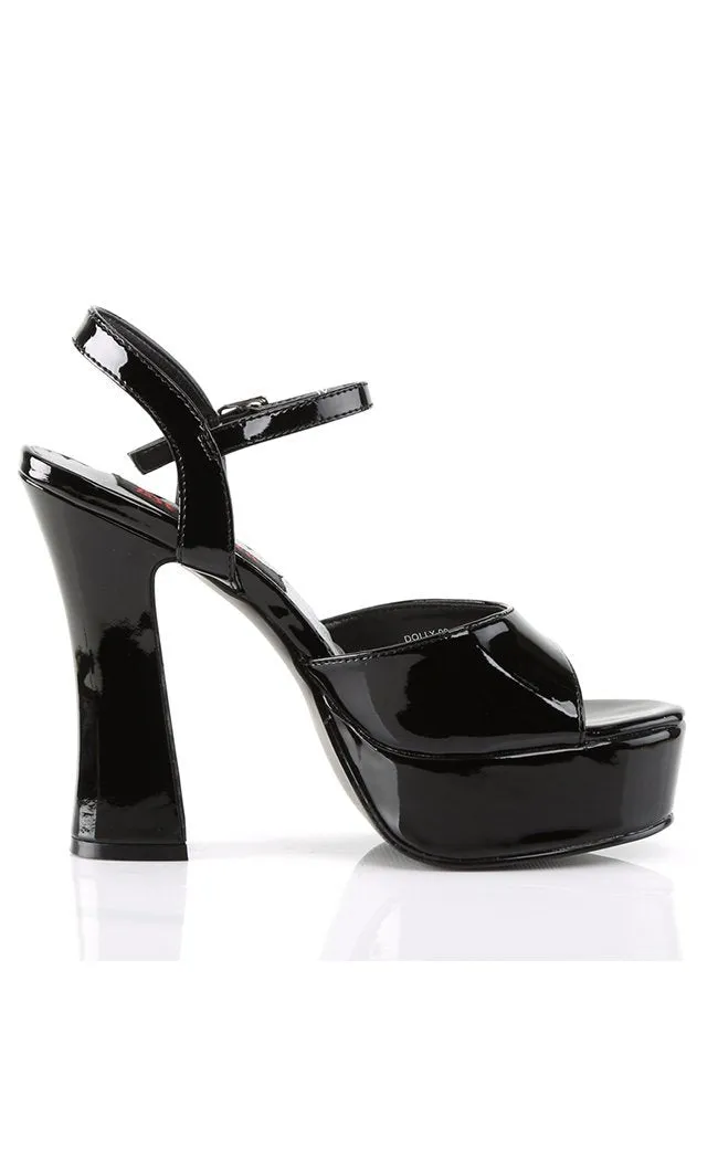 DOLLY-09 Black Patent Mary Jane Heels