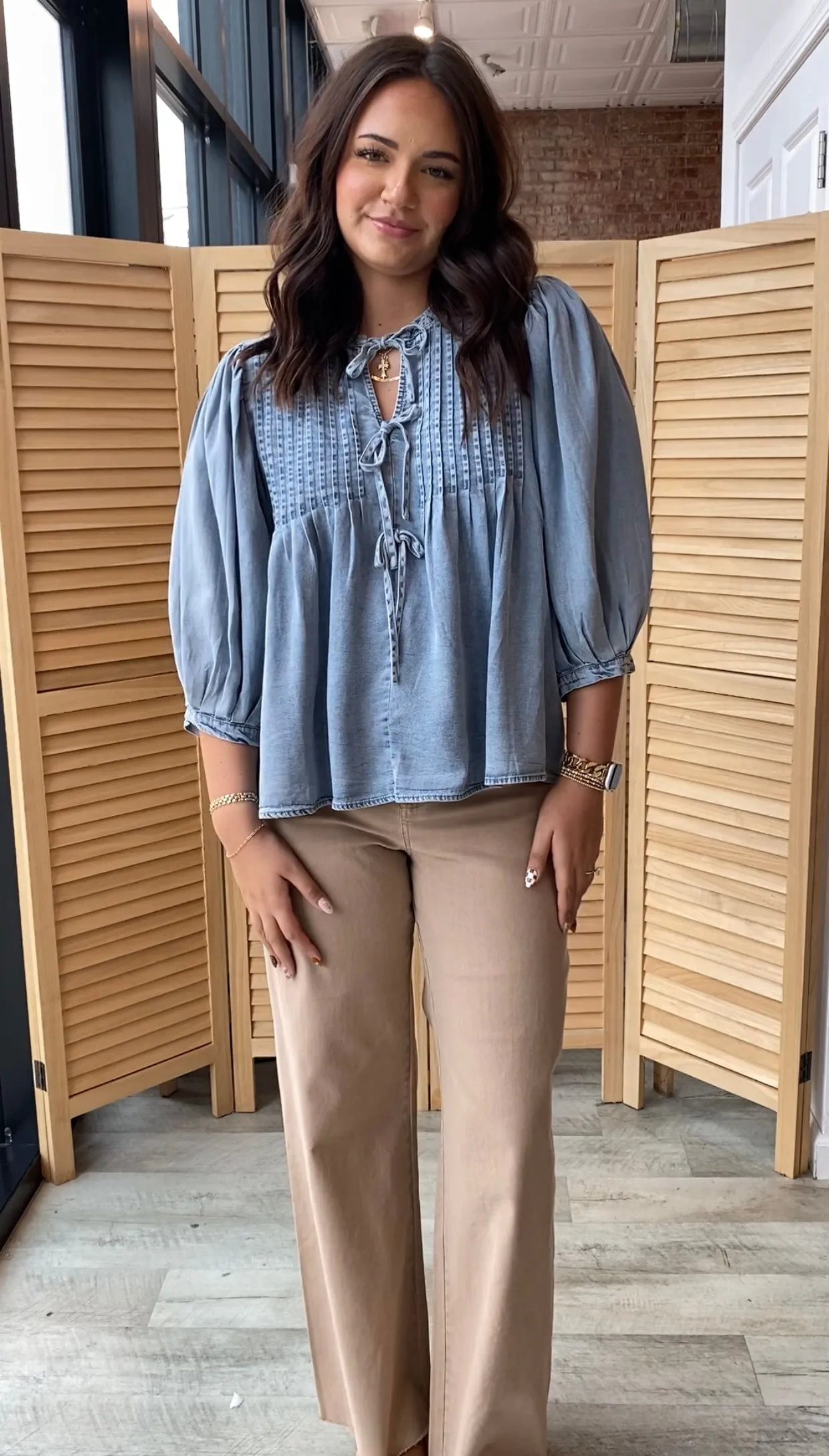 Dreams Fulfilled Blouse | Denim