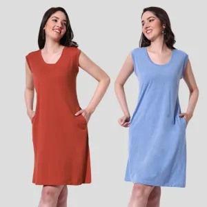 Easy Breezy Summer Lounge Dress(Combo of Two)