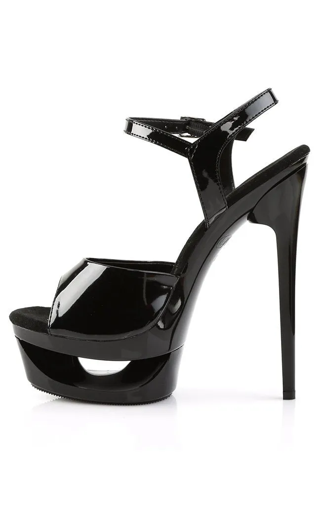 ECLIPSE-609 Black Patent Platform Heels