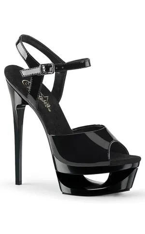 ECLIPSE-609 Black Patent Platform Heels