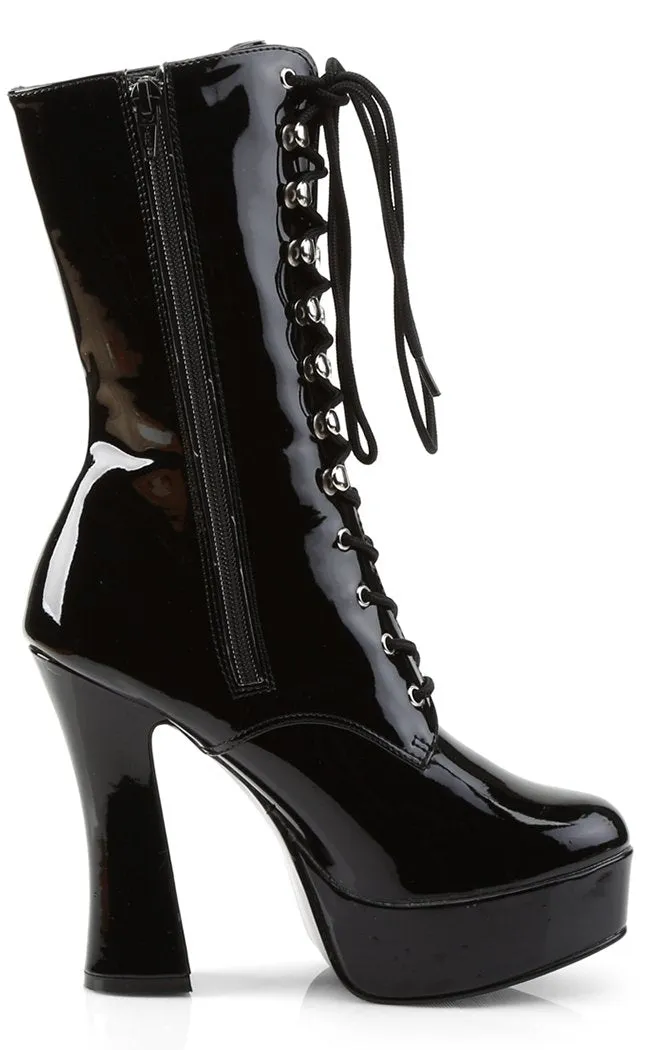 ELECTRA-1020 Black Patent Ankle Boots