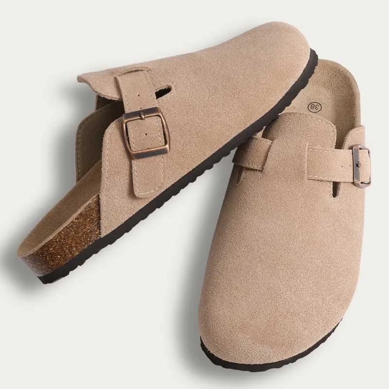 Everyday Basics Cozy Suede Mules with Ergonomic Cork Insoles