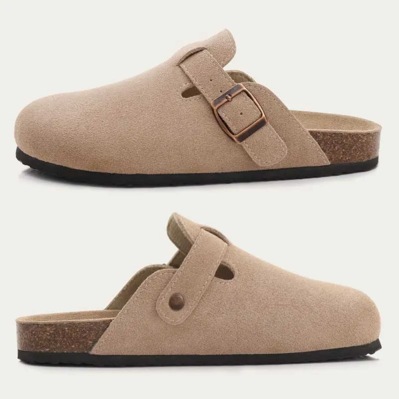 Everyday Basics Cozy Suede Mules with Ergonomic Cork Insoles