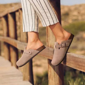 Everyday Basics Cozy Suede Mules with Ergonomic Cork Insoles