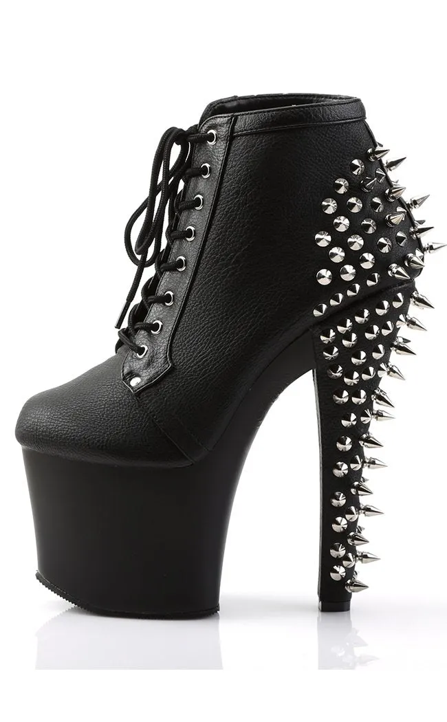 FEARLESS-700-28 Black Vegan Leather Ankle Boots