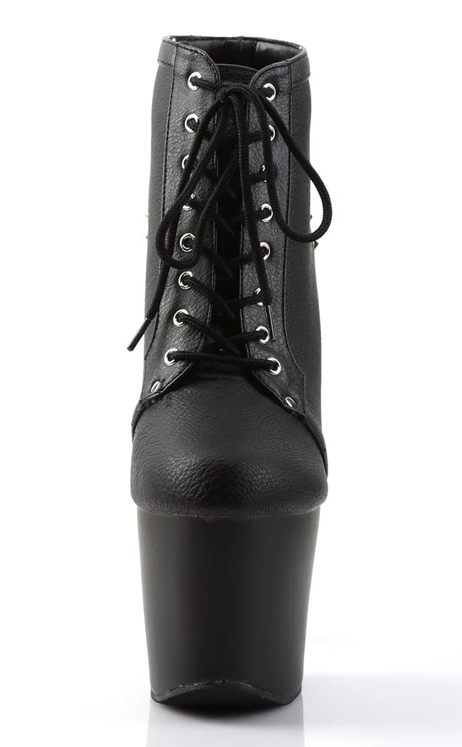 FEARLESS-700-28 Black Vegan Leather Ankle Boots