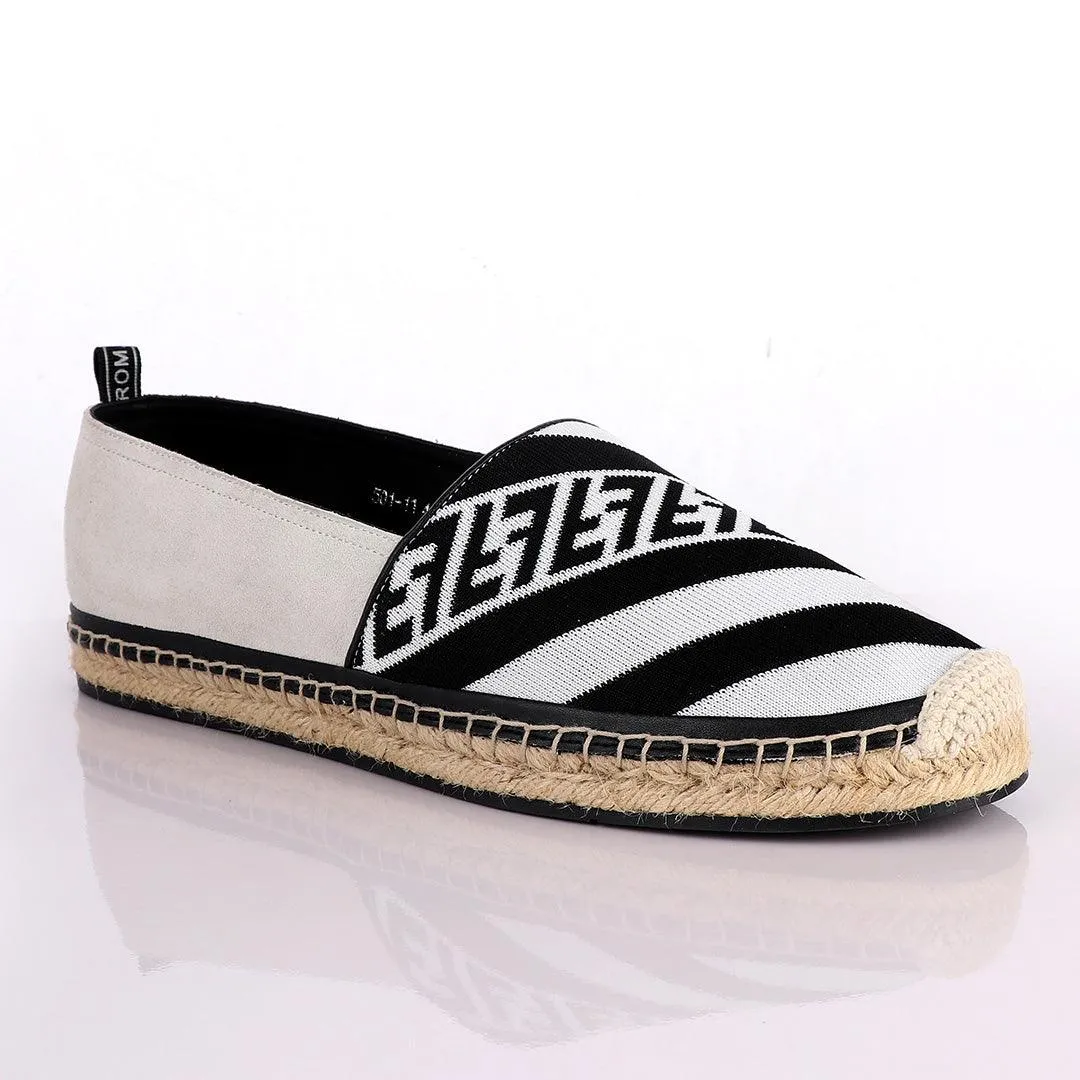 Fendi Roma CowHide Black White Shoe