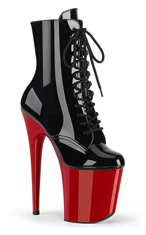 FLAMINGO-1020 Black & Red Patent Ankle Boots