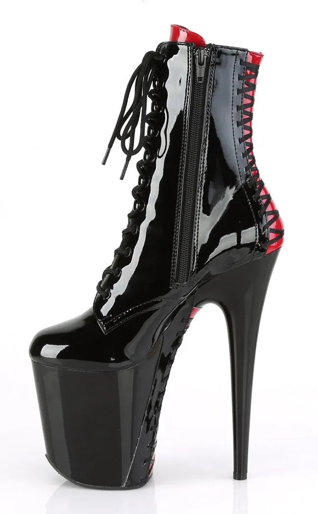 FLAMINGO-1020FH Black Patent Ankle Boots