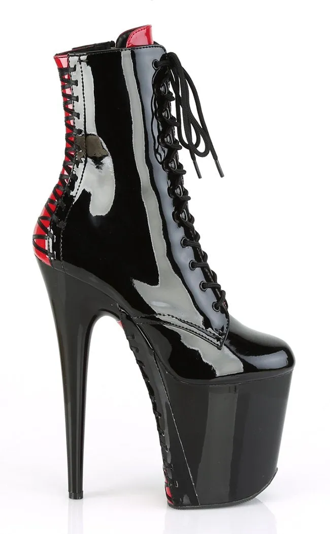 FLAMINGO-1020FH Black Patent Ankle Boots