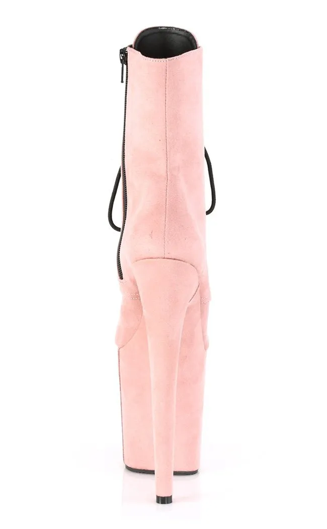 FLAMINGO-1020FS Baby Pink Suede Ankle Boots