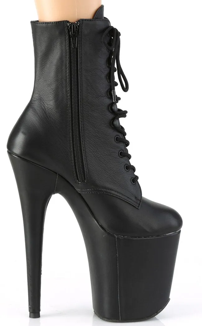 FLAMINGO-1020LWR Black Leather Ankle Boots