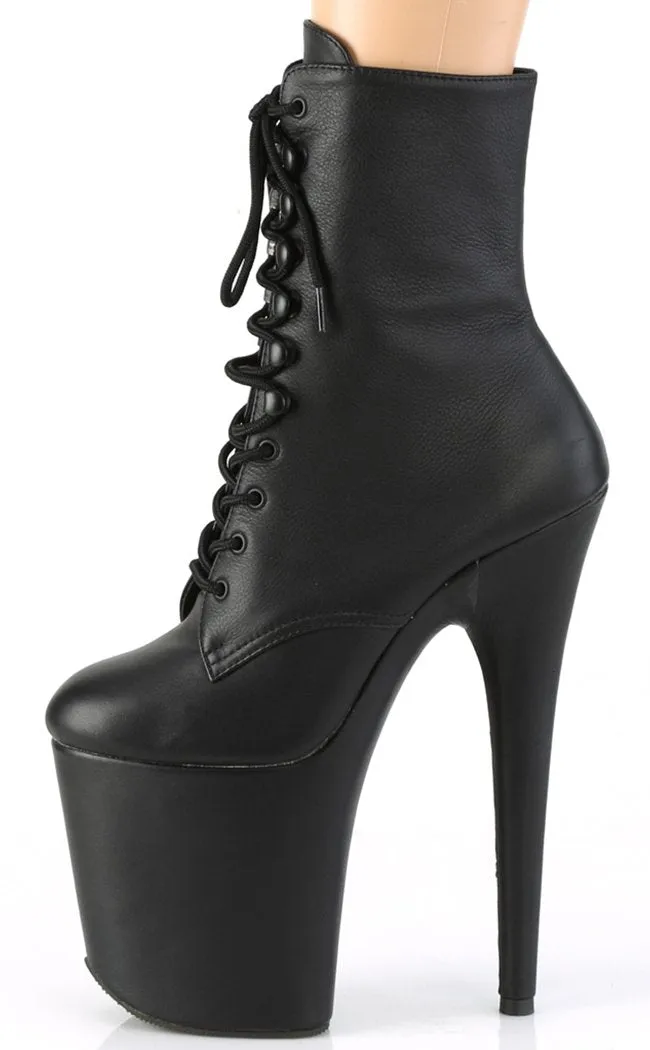 FLAMINGO-1020LWR Black Leather Ankle Boots