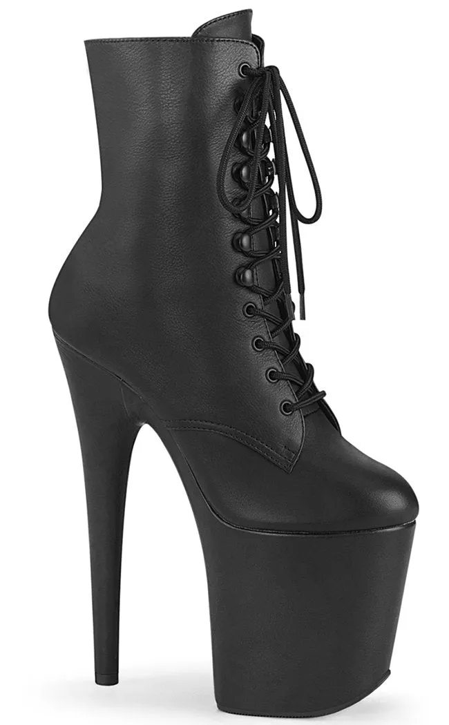 FLAMINGO-1020LWR Black Leather Ankle Boots