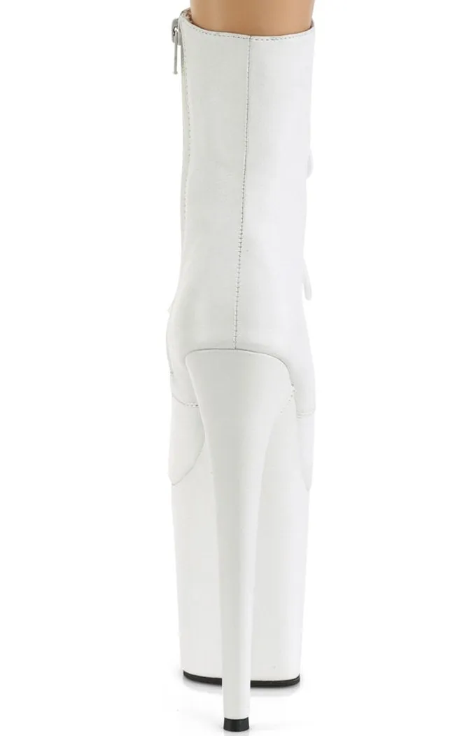 FLAMINGO-1020LWR White Leather Ankle Boots