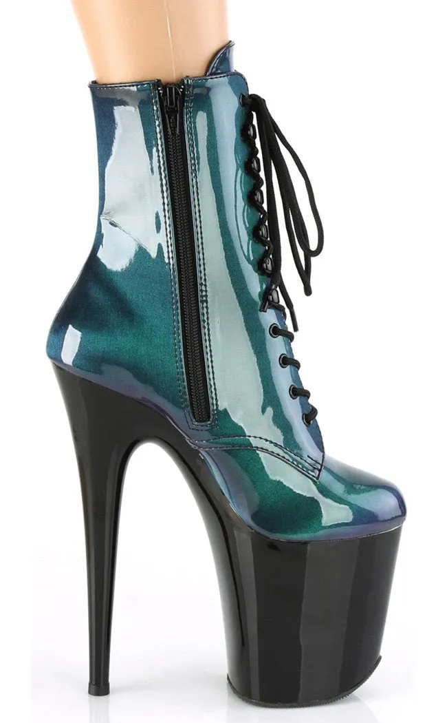 FLAMINGO-1020SHG Purple-Green Ankle Boots