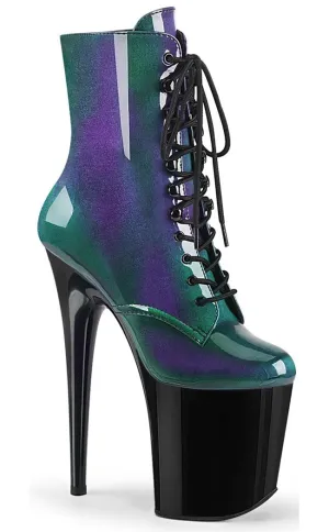 FLAMINGO-1020SHG Purple-Green Ankle Boots