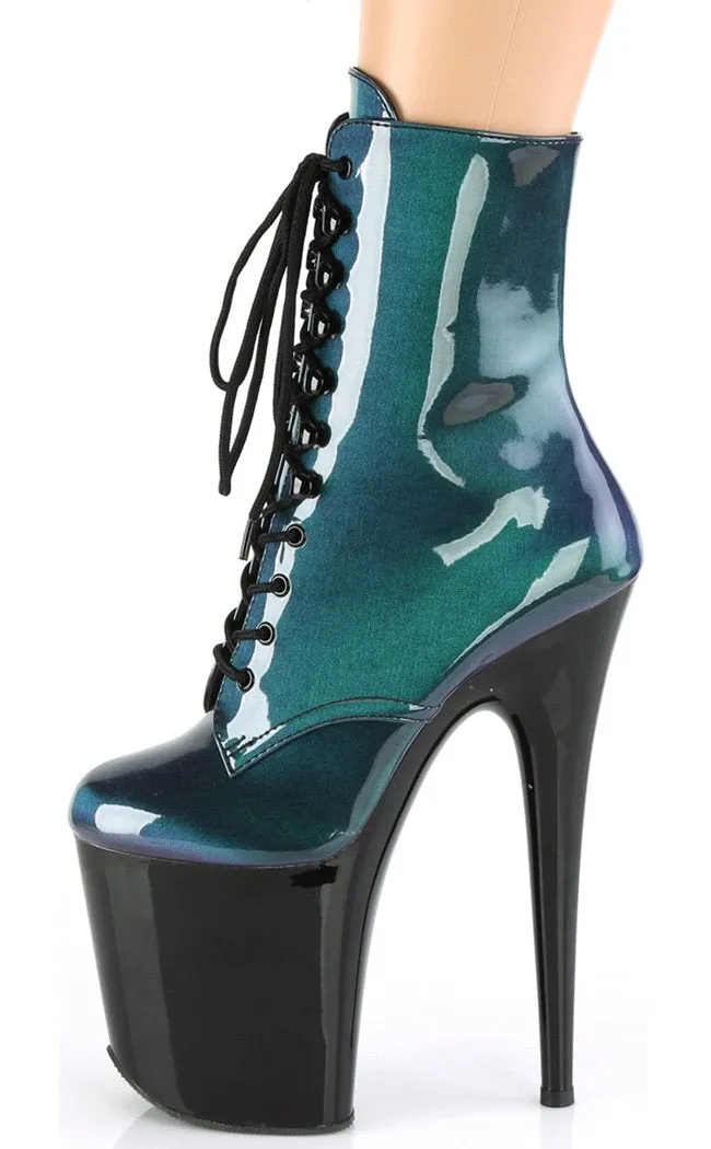 FLAMINGO-1020SHG Purple-Green Ankle Boots