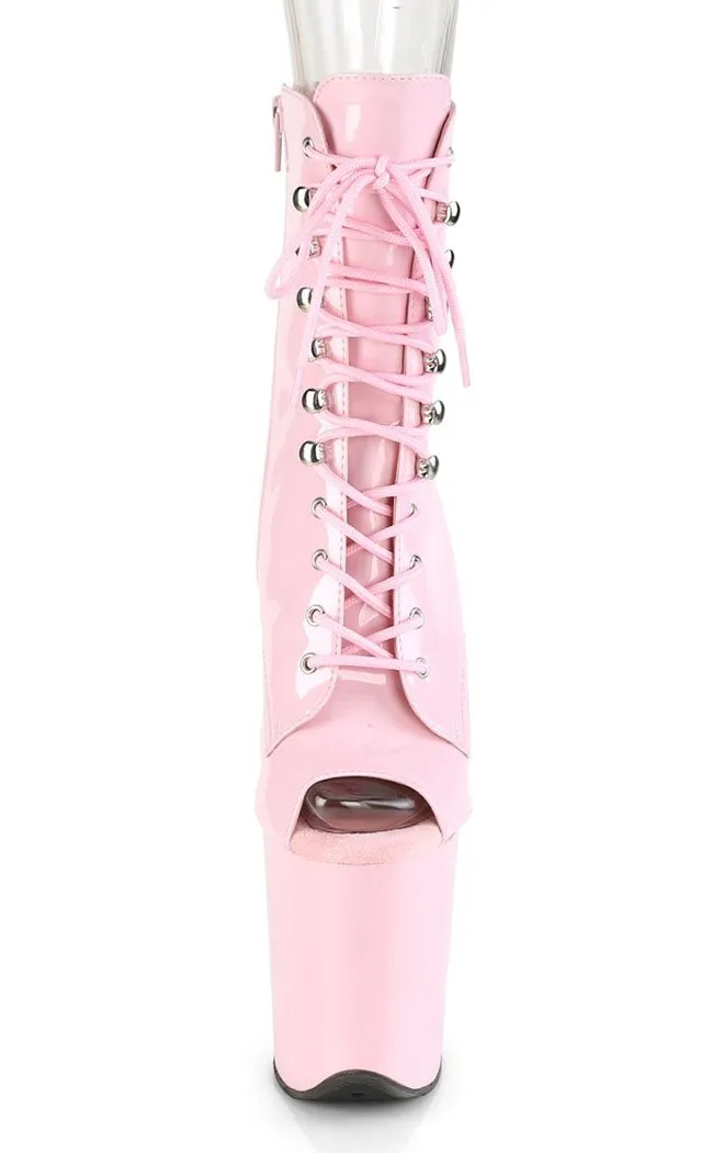 FLAMINGO-1021 Baby Pink Patent Ankle Boots