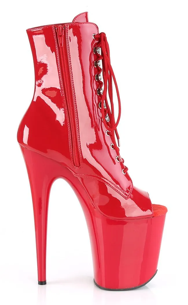 FLAMINGO-1021 Red Patent Ankle Boots