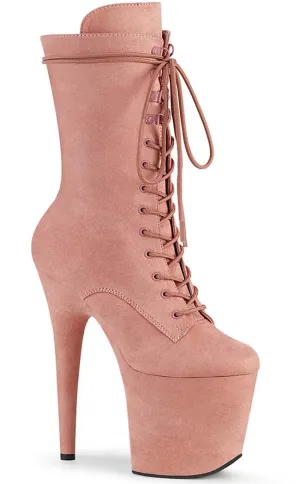 FLAMINGO-1050FS Baby Pink Suede Mid Calf Boots