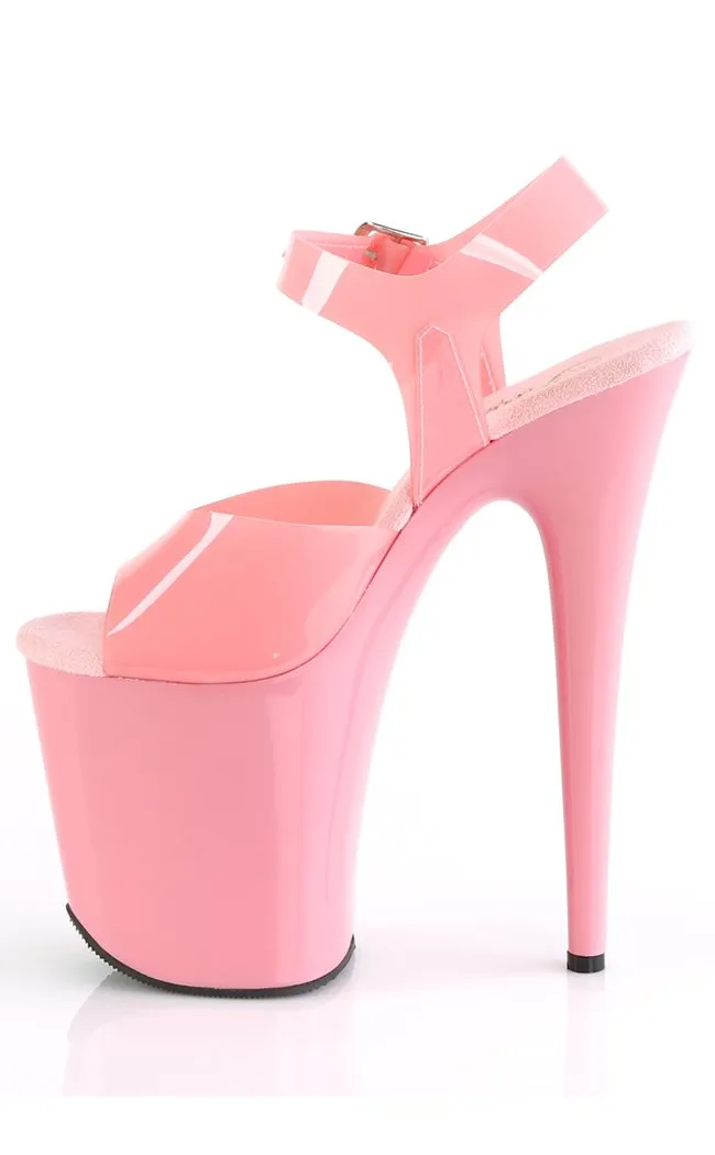 FLAMINGO-808N Baby Pink Jelly Platform Heels