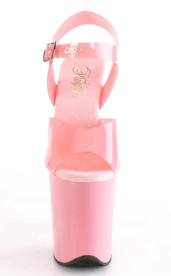 FLAMINGO-808N Baby Pink Jelly Platform Heels