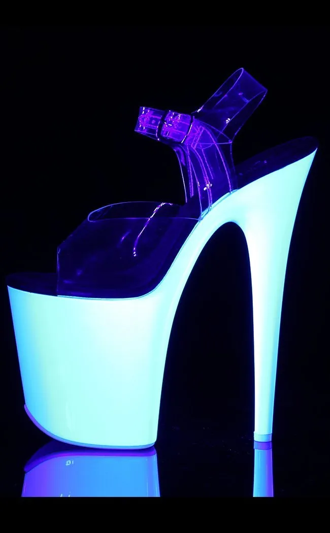 FLAMINGO-808UV Clear & White UV Platform Heels