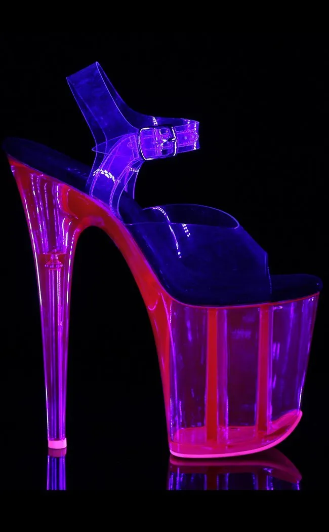 FLAMINGO-808UVT Hot Pink UV Platform Heels