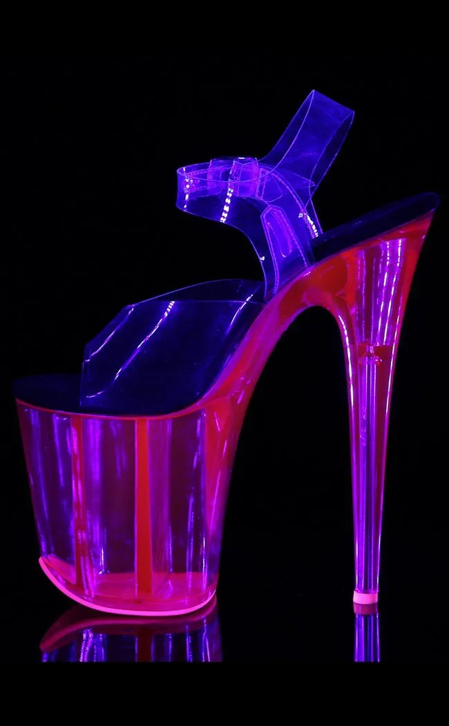 FLAMINGO-808UVT Hot Pink UV Platform Heels