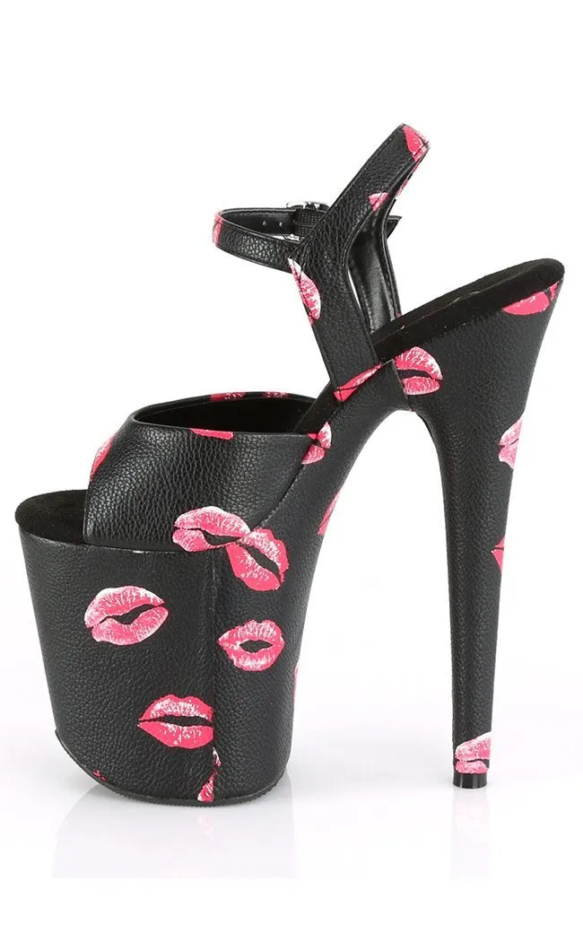 FLAMINGO-809KISSES Black & Red Platform Heels