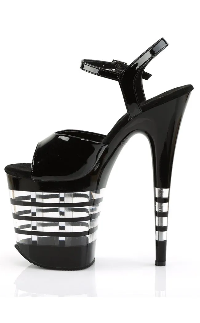 FLAMINGO-809LN Black Patent Platform Heels