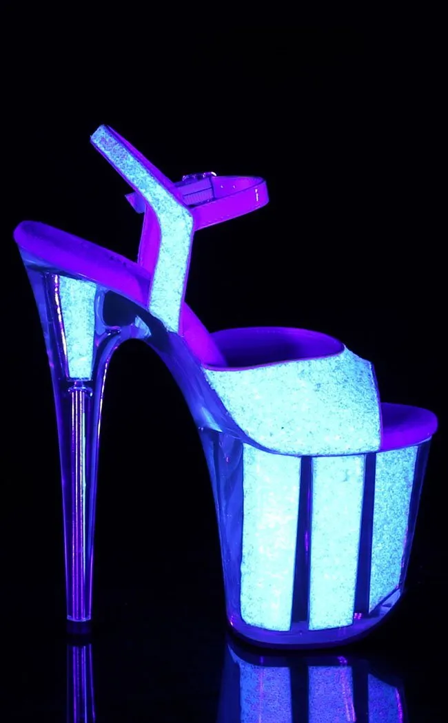 FLAMINGO-810UVG Neon Opal Glitter Platform Heels