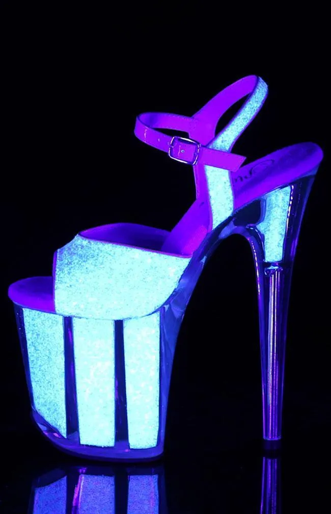 FLAMINGO-810UVG Neon Opal Glitter Platform Heels