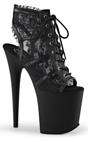 FLAMINGO-896LC Black Lace Platform Heels