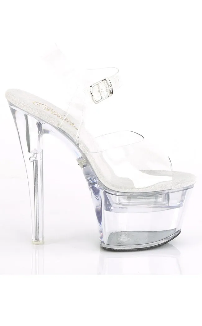 FLASHDANCE-708 Clear Light Up Platform Heels