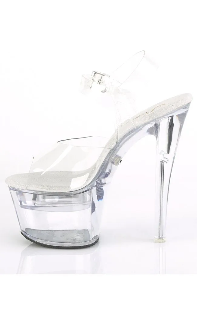 FLASHDANCE-708 Clear Light Up Platform Heels