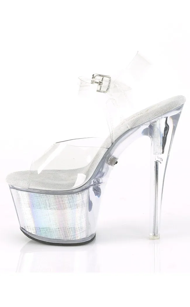 FLASHDANCE-708CH Clear Light-up Platform Heels