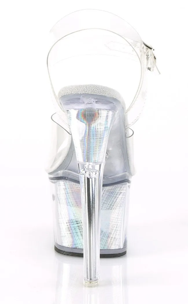 FLASHDANCE-708CH Clear Light-up Platform Heels