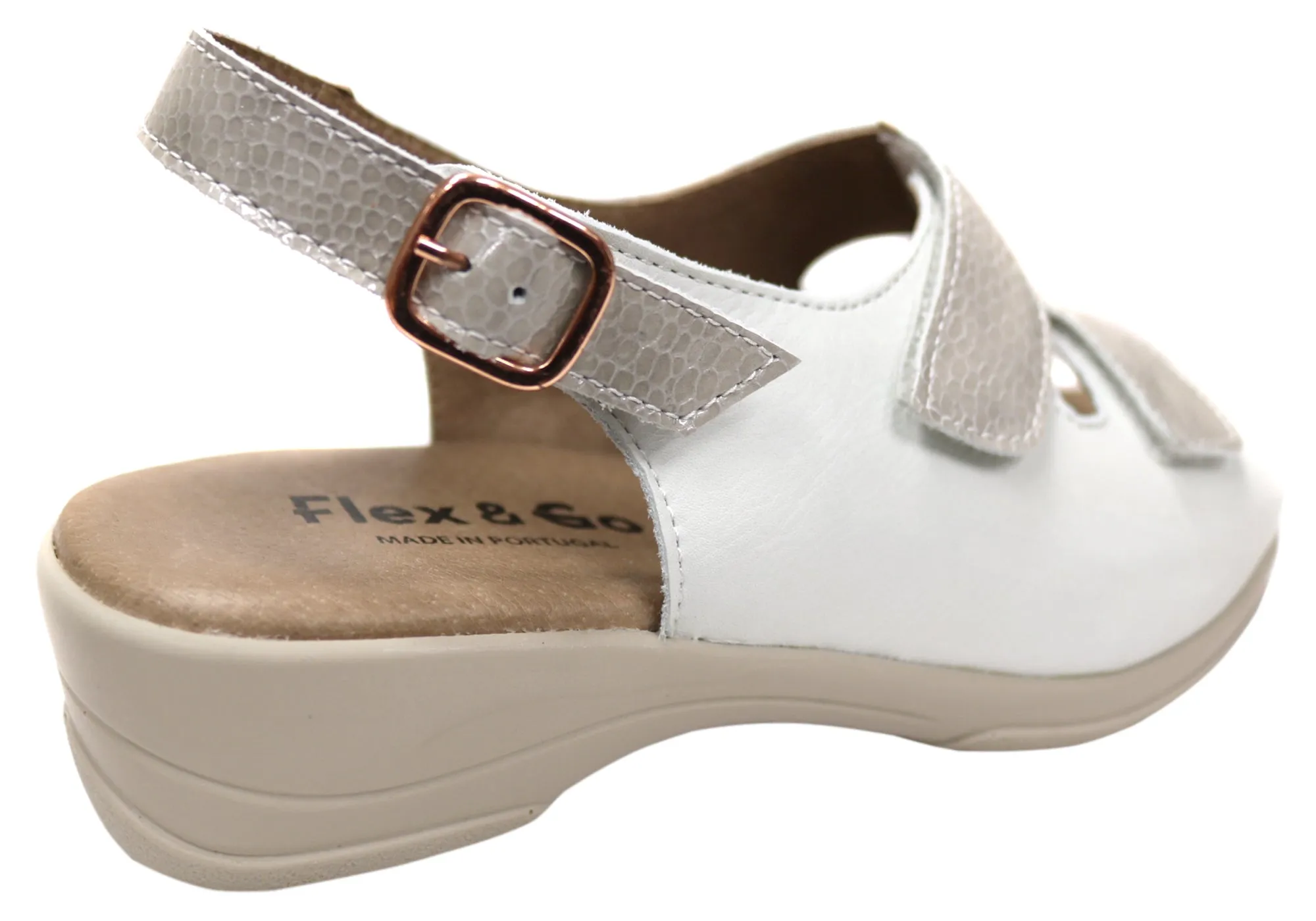 Flex & Go Mary Womens Comfortable Leather Sandals Made In Portugal